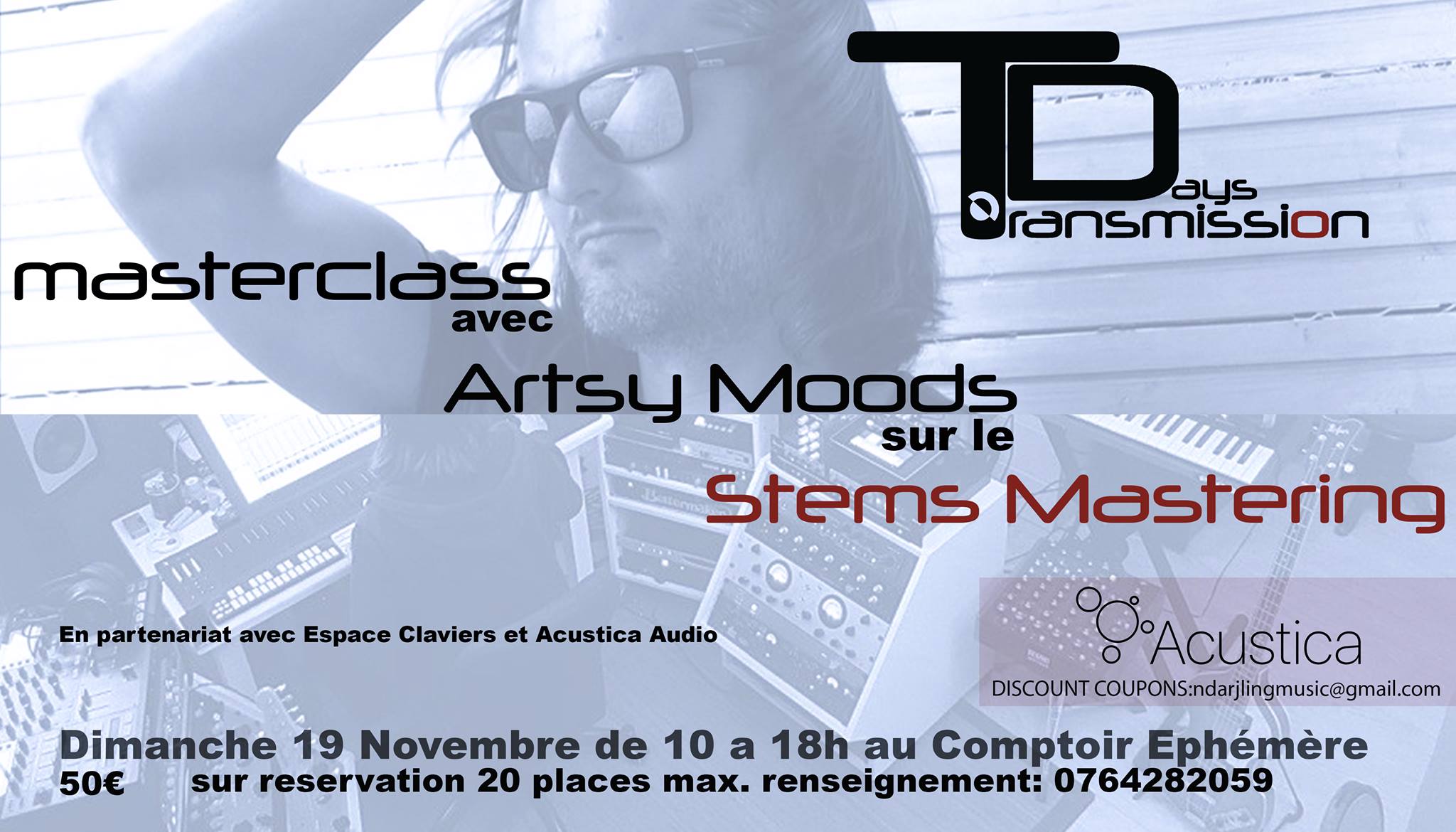 Masterclass sur le Stems Mastering en musique électronique au Comptoir Ephémère (Bordeaux) le dimanche 19!